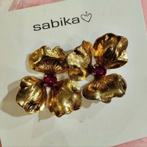 #Sabika #Statement #AlMi Collection Gold Modular Flower Studs #NWOT